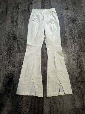 Cream free people Flare Pants with Front Slits size small